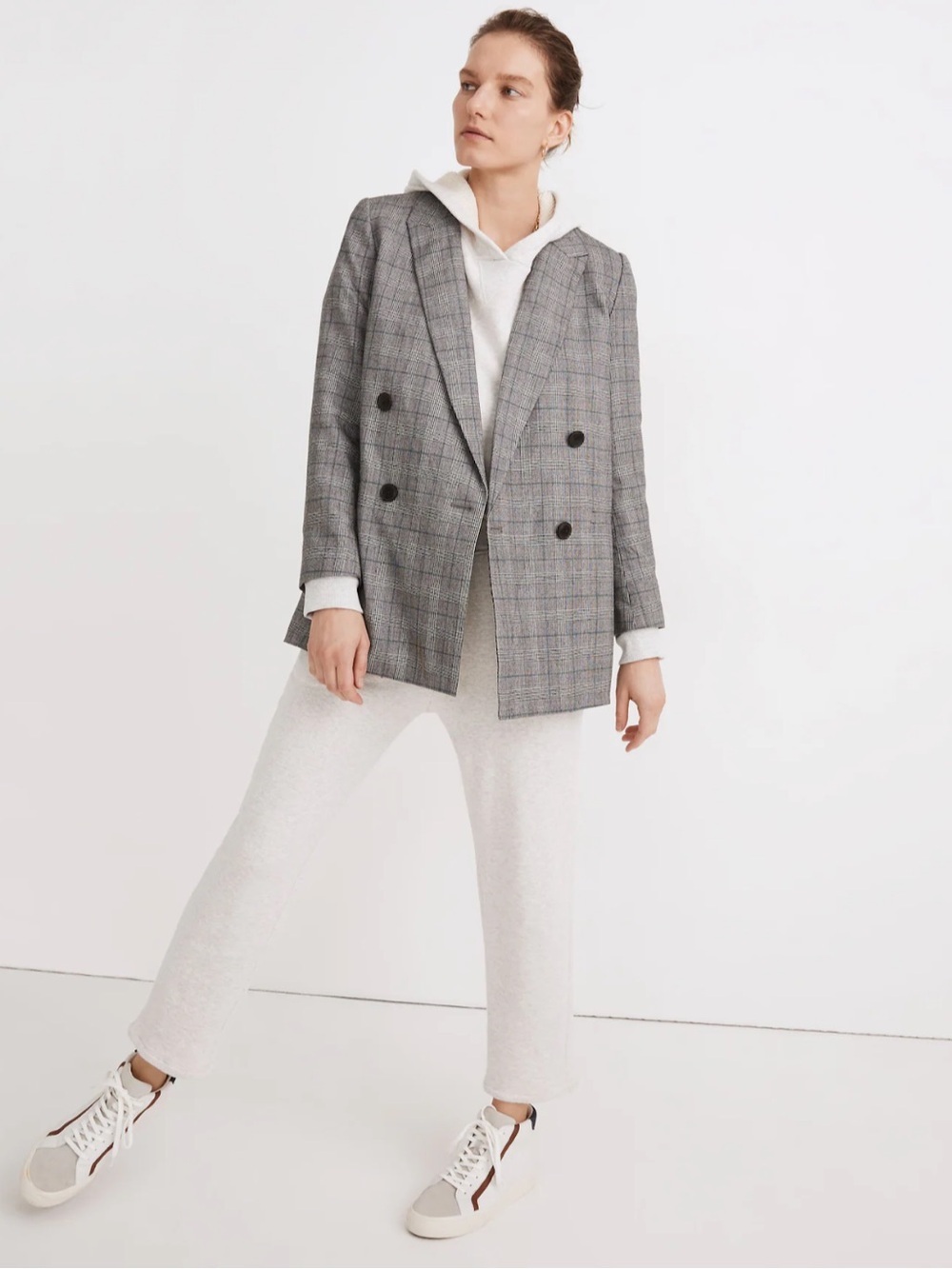 Madewell Caldwell Double-Breasted Blazer: Peaked Lapel Edition S Women’s Plaid